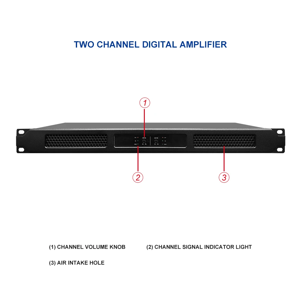Ipalead A-D25 Professional Dual Channel Digital DSP Speaker Processor 2x500W Stereo Power Amplifier Audio Conference System