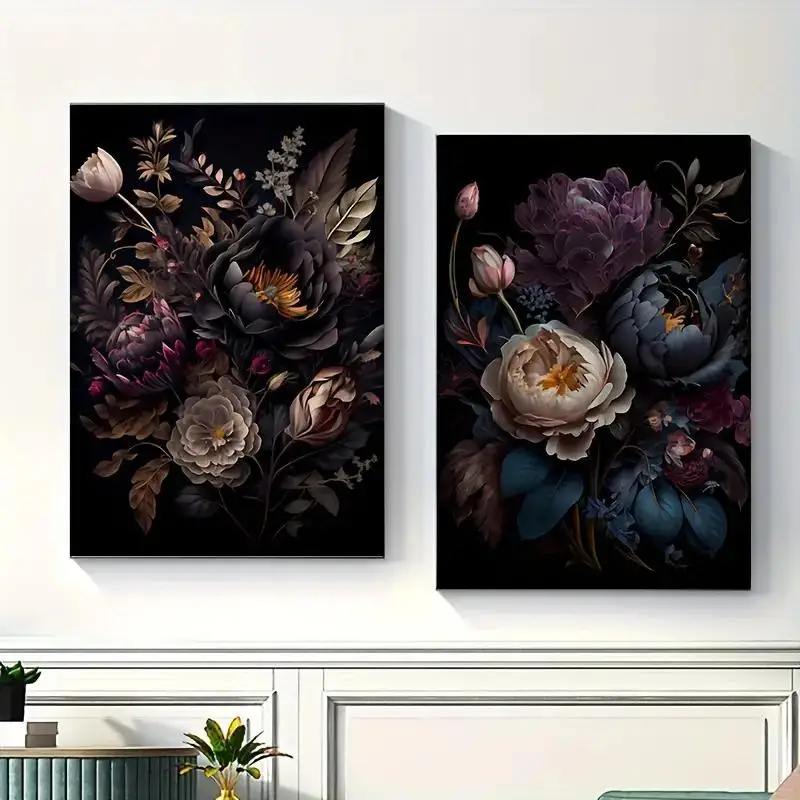 

2Pc/Set Bohemian Style Sun Moon Canvas Art Olive Green Abstract Wall Day Night Theme Living Room Home Decoration No Frame