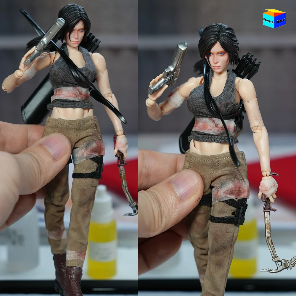 اليدوية 1/12 مقياس أنثى الجندي تومب رايدر لارا اللوحة رئيس نحت اكسسوارات ل 6in رومانية عمل نموذج لجسم #1