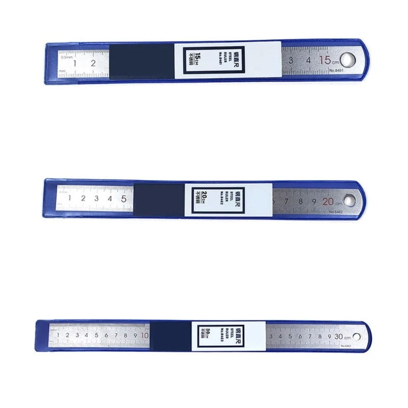 Stainless Steel Ruler 10/20/30 CM Thick Metal Measure Straight Rulers Non Deformation Clear Marking Tool
