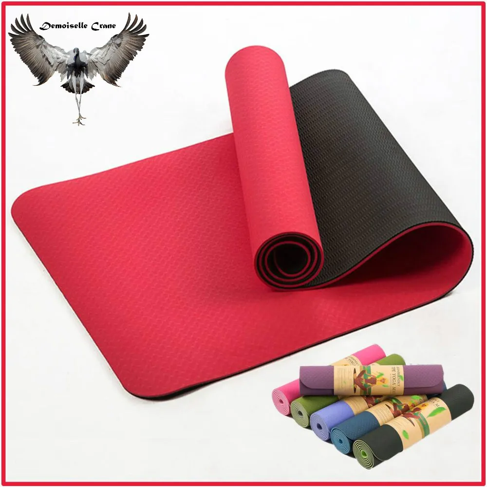 TPE Non-slip Yoga Mats, Tasteless, Tasteless Brand, Pilates, 8 Color Gym Exercise Pads, Free Bag, 183cmX61cm, 18 cm x 61cm