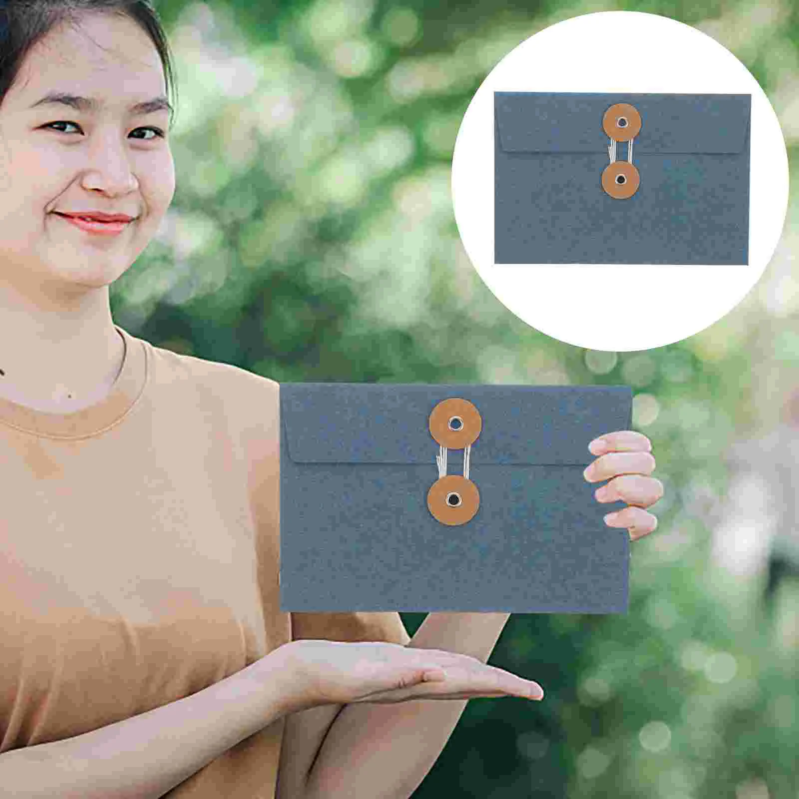 10 Pcs Envelope Paper Bag Colored Envelopes for School Thickened File Bags Student Pockets Convenient Kraft Creative Storage