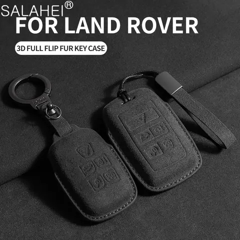 랜드 로버 레인지 로버 스포츠 Velar Evoque Freelander2 디스커버리 액세서리 용 스웨이드 자동차 키 케이스 커버 셸 홀더 보호