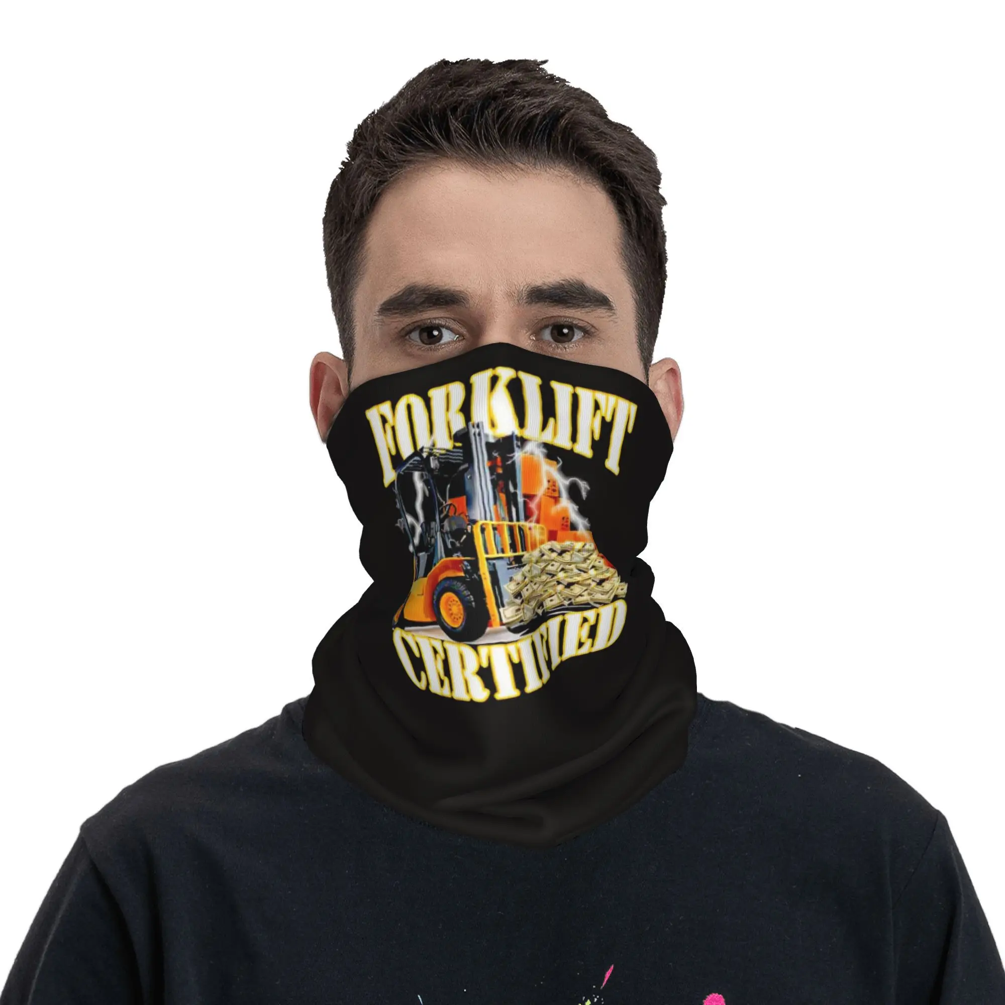 Forklift Certified Bandana Neck Cover Printed Mask Scarf Multi-use Balaclava Outdoor Sports Unisex Adult Washable