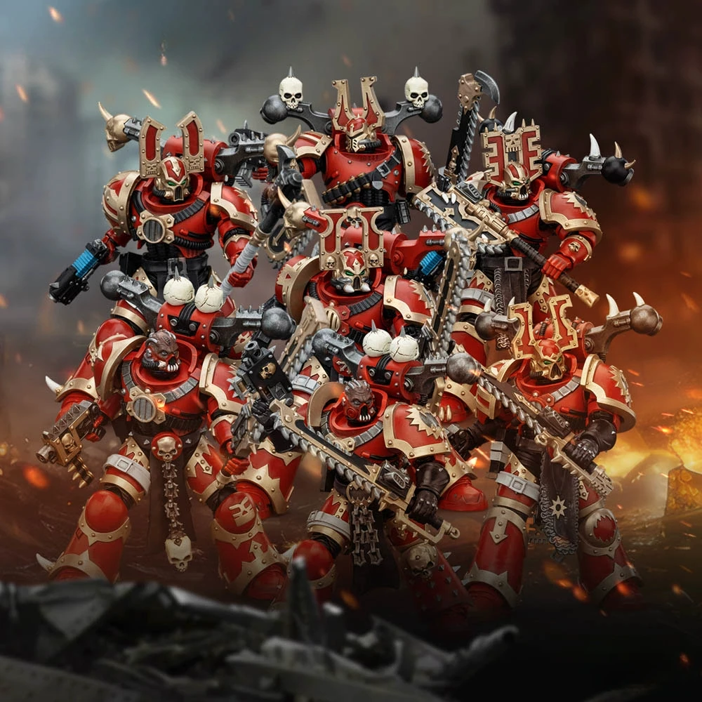 JOYTOY Warhammer 40K World Eaters Action Figure 1/18 Scale Khorne Berzerker ทหารรูปตุ๊กตาของเล่นเครื่องประดับเด็กของขวัญเด็ก