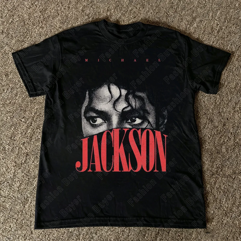 Michael Jackson Modern Redesign T-shirt Men and Women Summer Cotton Y2K Clothing Fashion Round Neck Short Sleeved Tee Fan Gifts