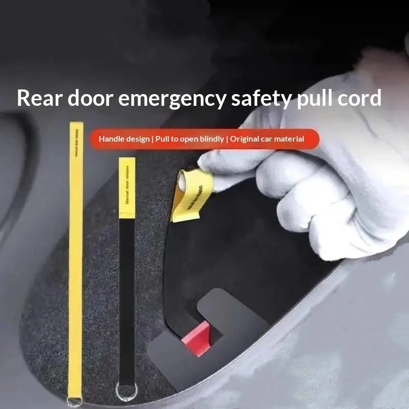 Car Door Emergency Release Pull Cord For Model 3 Y Juniper 2025 2026 Rear Door Emergency Switch Pull Rope Safety Accessory