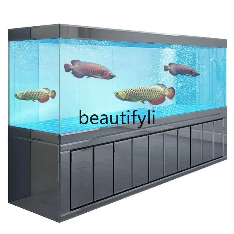 AAquarium screen 2 meters 3 meters bottom filter ultra-white glass fish tank customization H