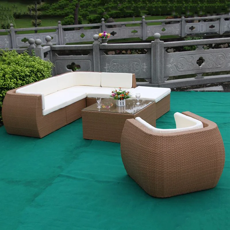 Customized outdoor rattan sofa combination leisure balcony terrace balcony villa courtyard corner sofa outdoor garden sofa