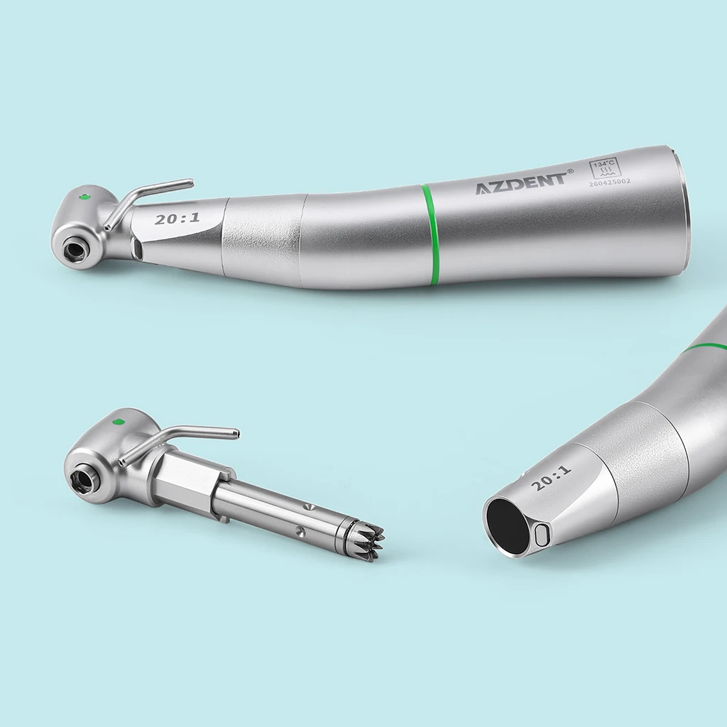 AZDENT Dental LED Niedrigdrehzahl-Winkelstück 1:1/20:1 mit Glasfaser und abnehmbarem Kopf, Zahnmedizinisches Instrument 202C – Detail 11