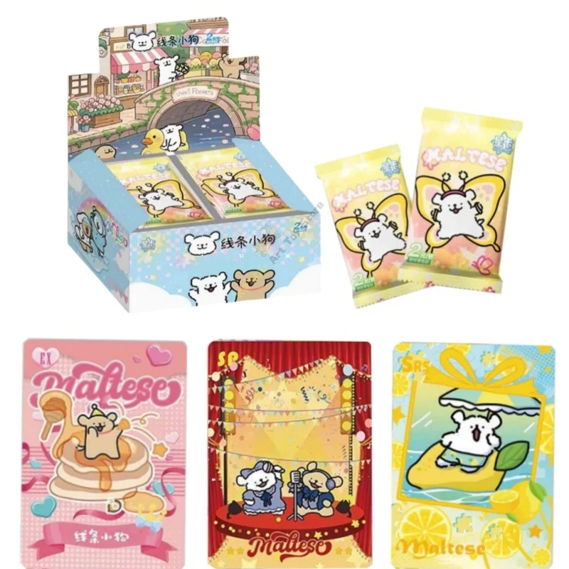 

Line Puppy Card Color-changing Refractive Craft Cards Cute Interesting Maltese Dog Role Anime Collection Cards Toys Gifts