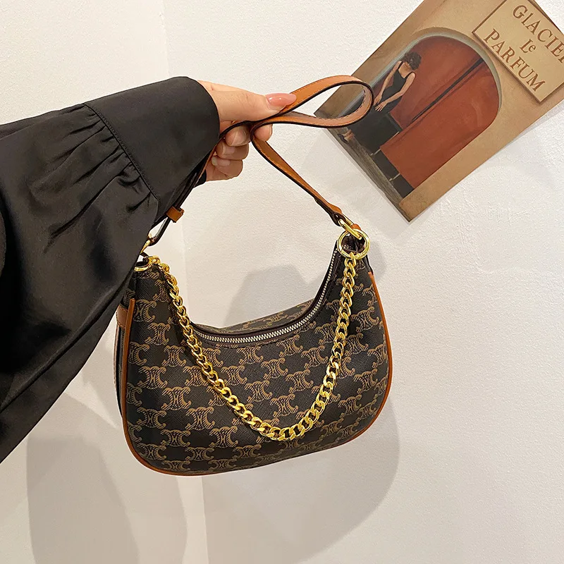 

Designer-inspired Geometric Crossbody Bag - Adjustable Metal Chain Shoulder Purse for Women, Convertible Day To Night Luxe Strap