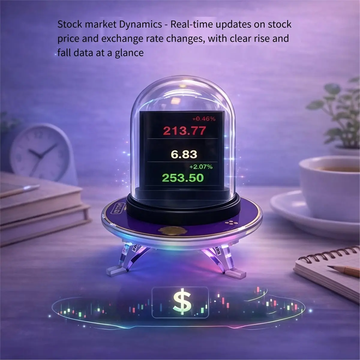update. RGB Smart Clock WiFi Weather Time Display Crypto Stock Monitor RGB LED Desk Clock Multi Function Tube Night Light