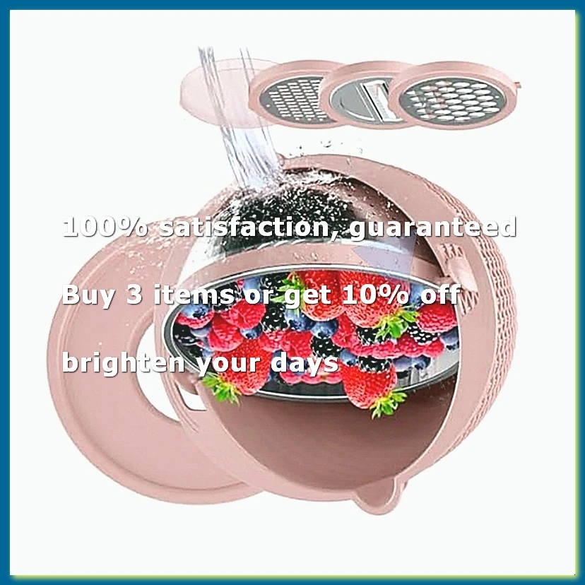Colander with Mixing Bowl Grater Set Colander Bowl Fruit Strainer Bowl Colanders&Food Strainers Rotatable Kitchen Bowl-A