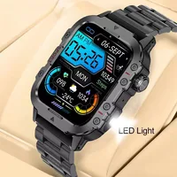 Nuevo reloj inteligente para hombre, linterna LED, reloj inteligente para deportes al aire libre, reloj de pulsera, monitoreo de salud, reloj inteligente con llamadas Bluetooth de 1,44 pulgadas