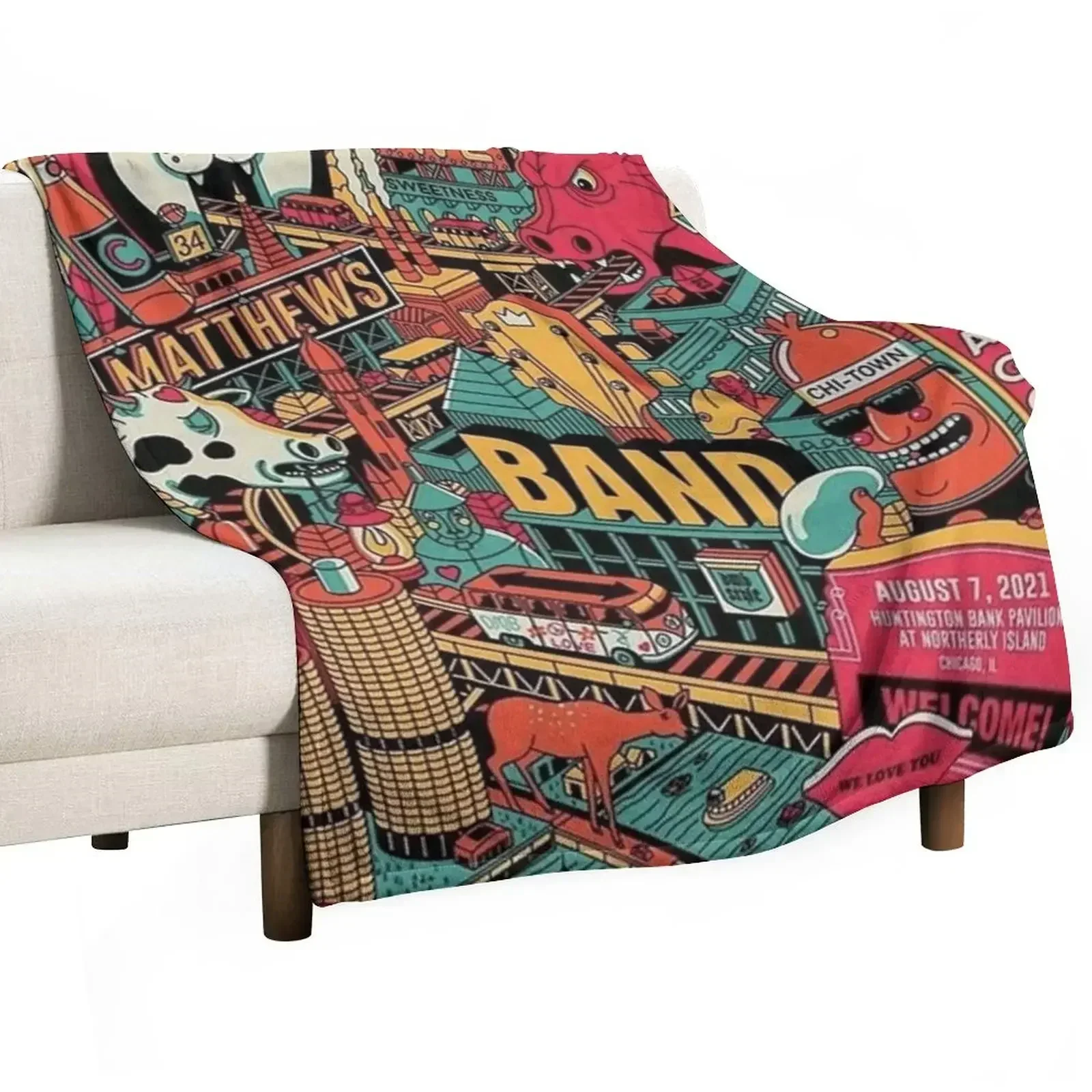 Fly me to the Chicago - trending Throw Blanket Hair Sofa Tourist Retros For Sofa Thin Warm Blankets