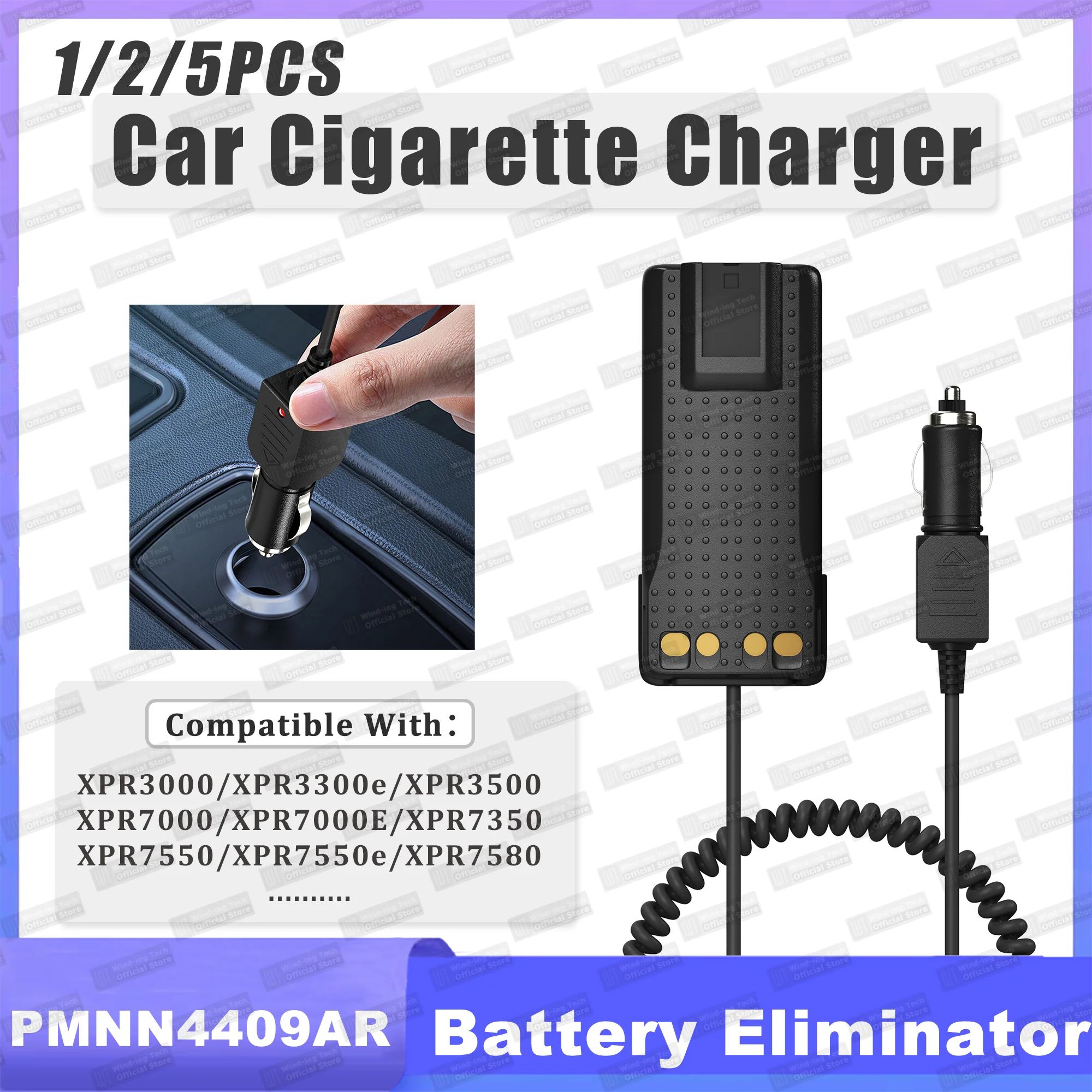 1/2PCS PMNN4409AR Car Cigarette Charger Battery Eliminator Compatible with P6600i DP4400 XPR7580 Radio Walkie Talkie Accessories