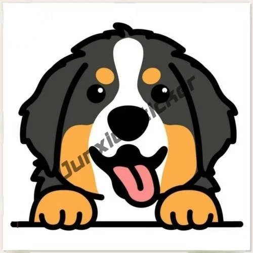 Puppy Dog Car Stickers Bernese Mountain Dog with Flag Man's Best Friend Cute Animal Sticker Decal Die Cut Vinyl Car Accessories