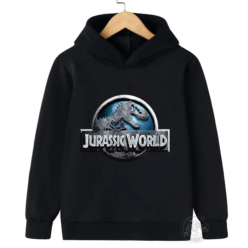 JURASSIC PARK Hoodie Kids Cartoon Dinosaur Sweatshirts Tops Casual Boys Girls Pullovers Long Sleeve Children Autumn Sportwear