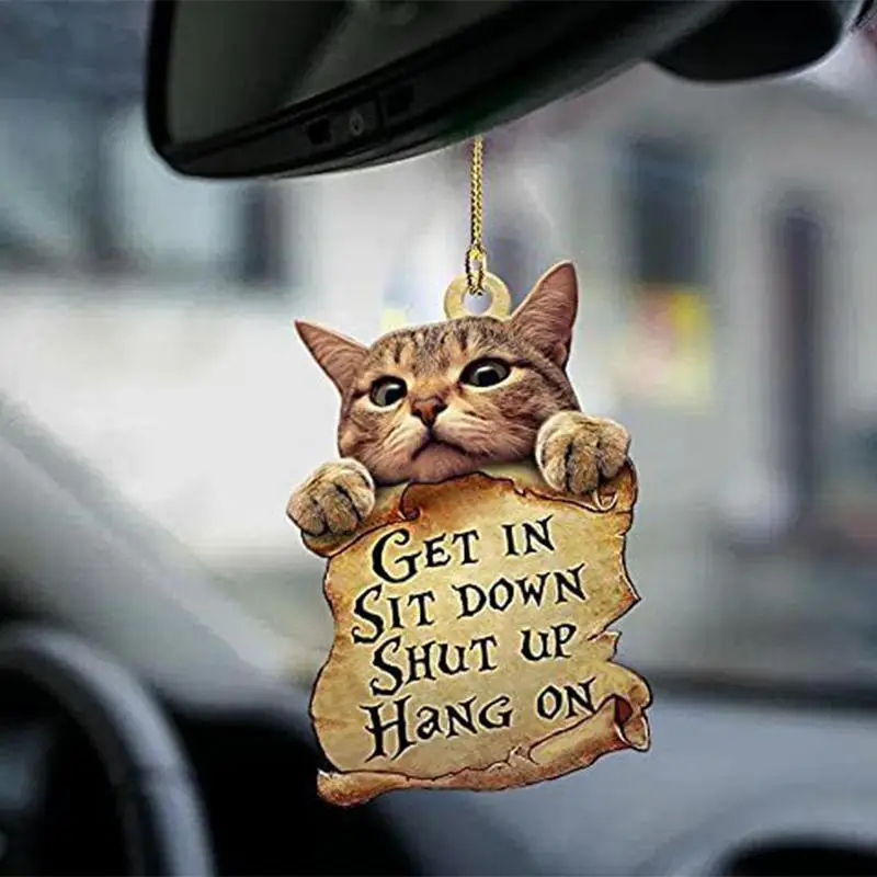 Rear View Mirror Accessories Cute Cat Car Interior Decorations Auto Lucky Decor Keychain Decorations for Backpack Home Decor