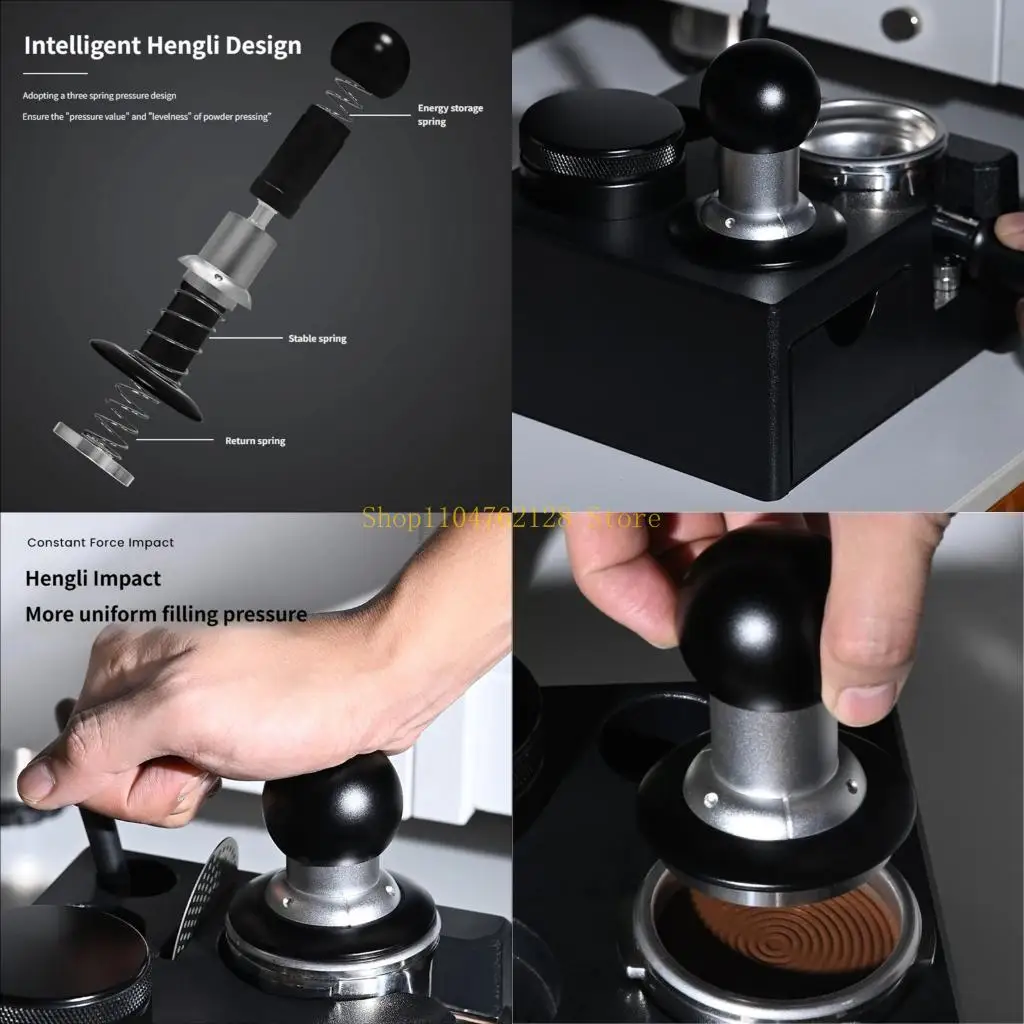 58mm-coffee-tamper-with-triple-spring-loaded-calibrated-leveling-espresso-tamper-stainless-steels-rippled-base-best-sale
