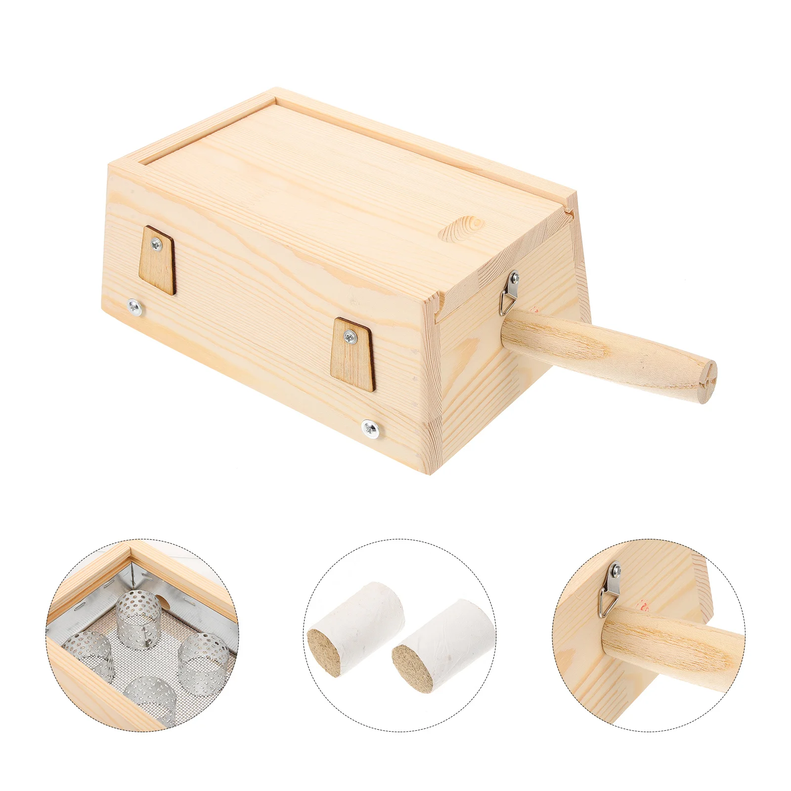 

Portable Moxibustion Box Wooden Moxa Burner Case for Body Treatment Stable Flat Bottom Design Secure Lid Storage Friendly