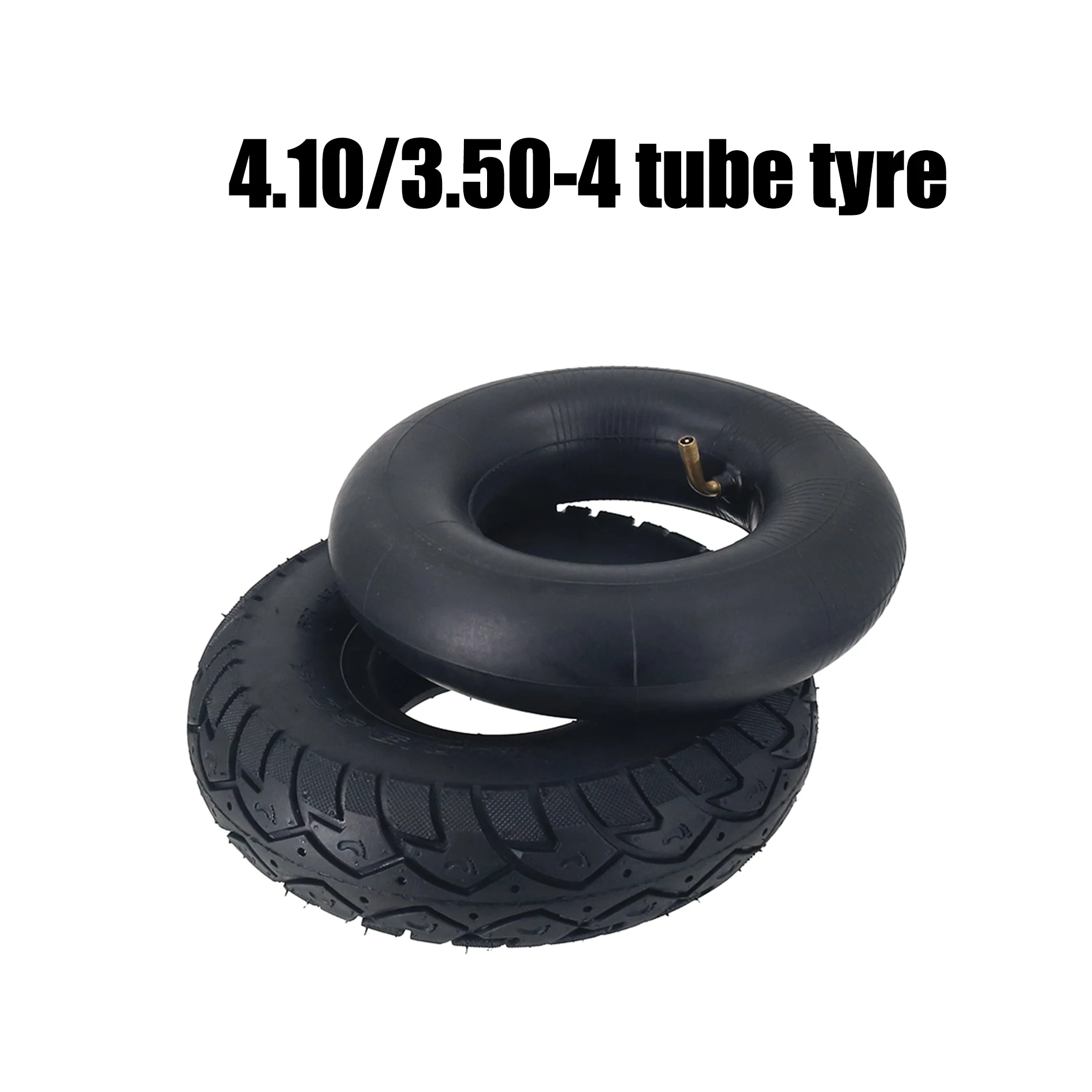 4.10 3.50-4 10 inch inner tube tire with bent valve 4.10/3.50-4. Replacement of rubber inner and outer tire inflatable tire