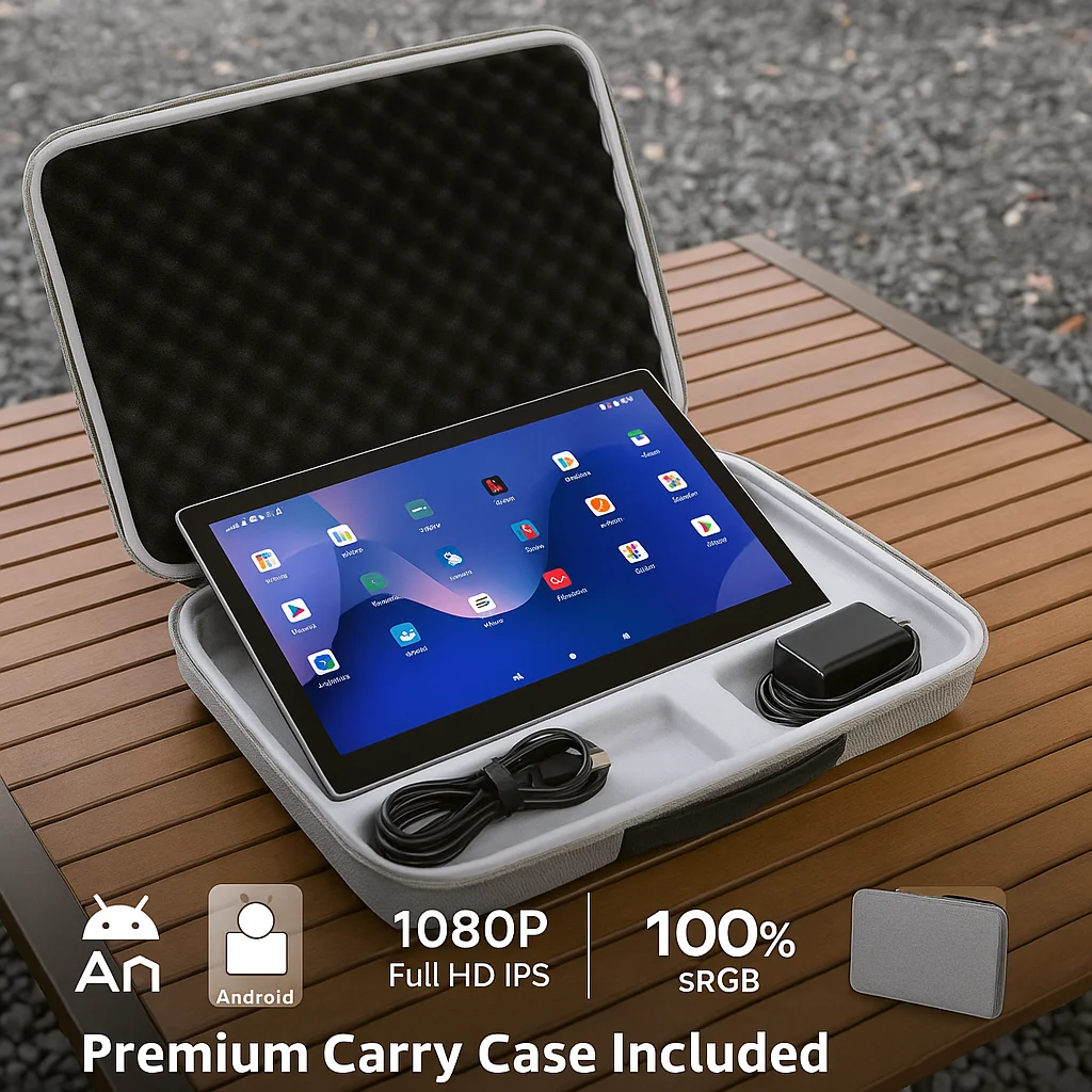 تابلت جديد 21.5 بوصة يعمل بنظام أندرويد 15 فائق النحافة مع حامل وحقيبة قابل للطي وكاميرا 13 ميجابكسل وبطارية 47 وات في الساعة 6G 128G كمبيوتر ذو ذاكرة كبيرة 1920*1080P