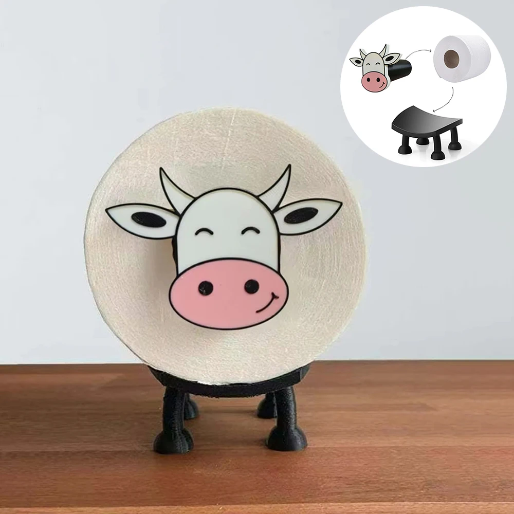 Cute Cow Sheep Shape Toilet Tissue Rack Free Standing Storage Roll Paper Holder Animal Shape Decorative Toilet Paper Rack