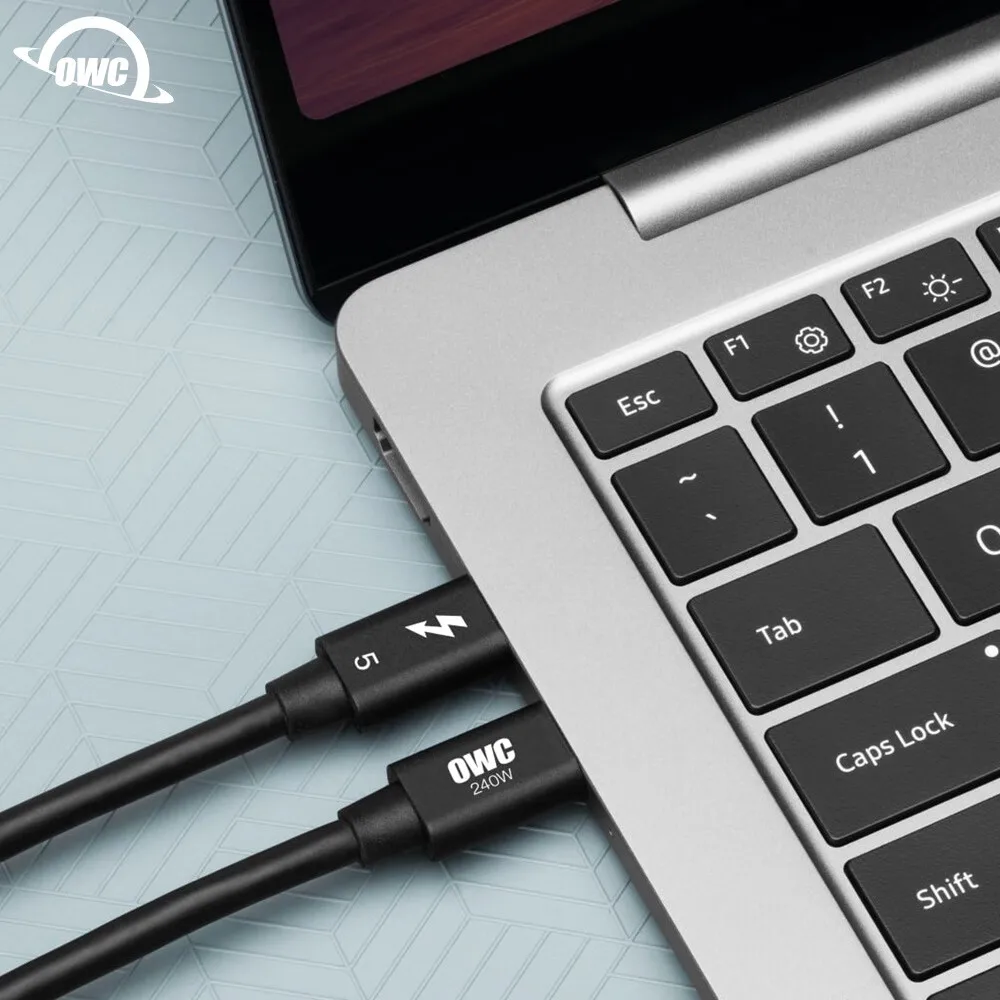 OWC 0.3M Thunderbolt 5 (USB-C) Cable, up to 80Gb/s of bi-Directional Data Speed,up to 120Gb/s for Higher Display Bandwidth, 240W