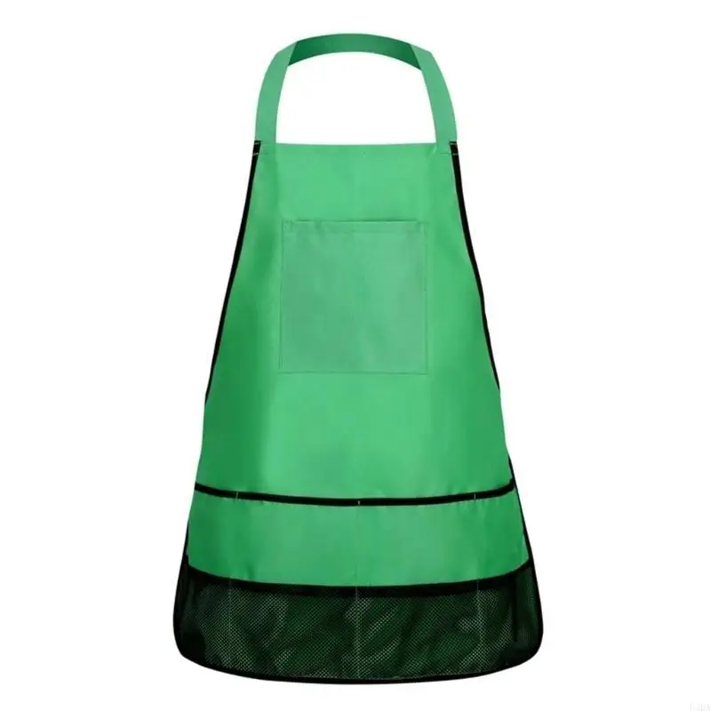 54DA Juego herramientas jardín para niños, 7 piezas, delantal jardín, pala, rastrillos, juego rol, juguete