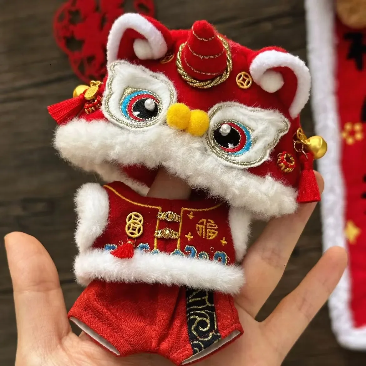 10cm Cotton Doll Clothes Original Chinese New Year Traditional Costumes Starfish Doll Dress Up Accessories Gift Xmas