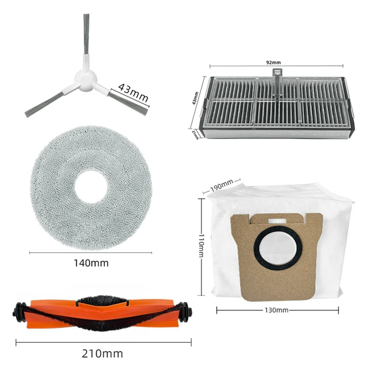 Para xiaomi mijia m30s robô aspirador de pó acessórios escova lateral principal filtro hepa mop pano saco pó peças reposição