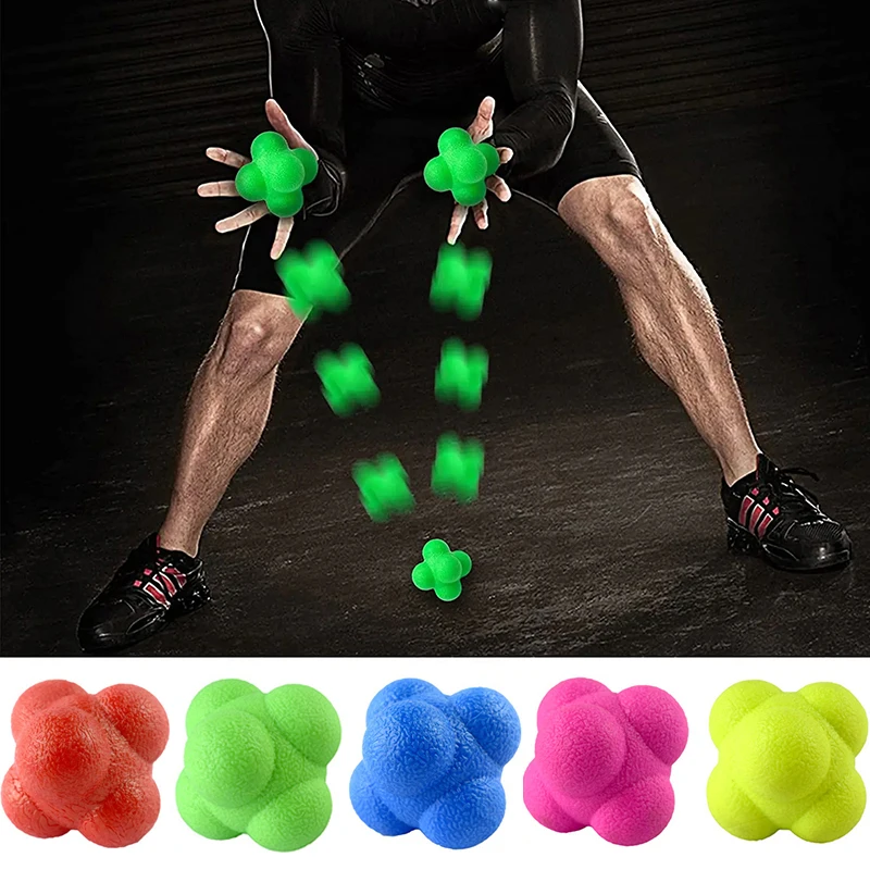 .Hexagon Reaction Ball Agility Training Ball for Basketball Football Kids Adult Coordination Reflex Sports Fitness Training Ball