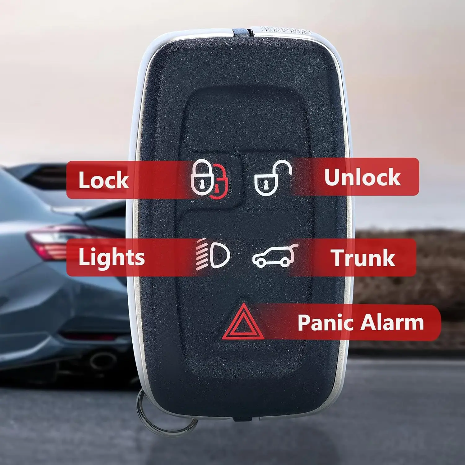 Smart Remote Car Key Fob Case Cover Shell Housing Replacement for Land Rover LR4 for Range Rover Sport 2010 2011 2012 2013