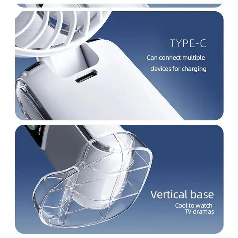 B89B-Ice Pack High-Speed Fan, Semiconductor Refrigeration Handheld Fan, Portable Charging Folding Small Fan