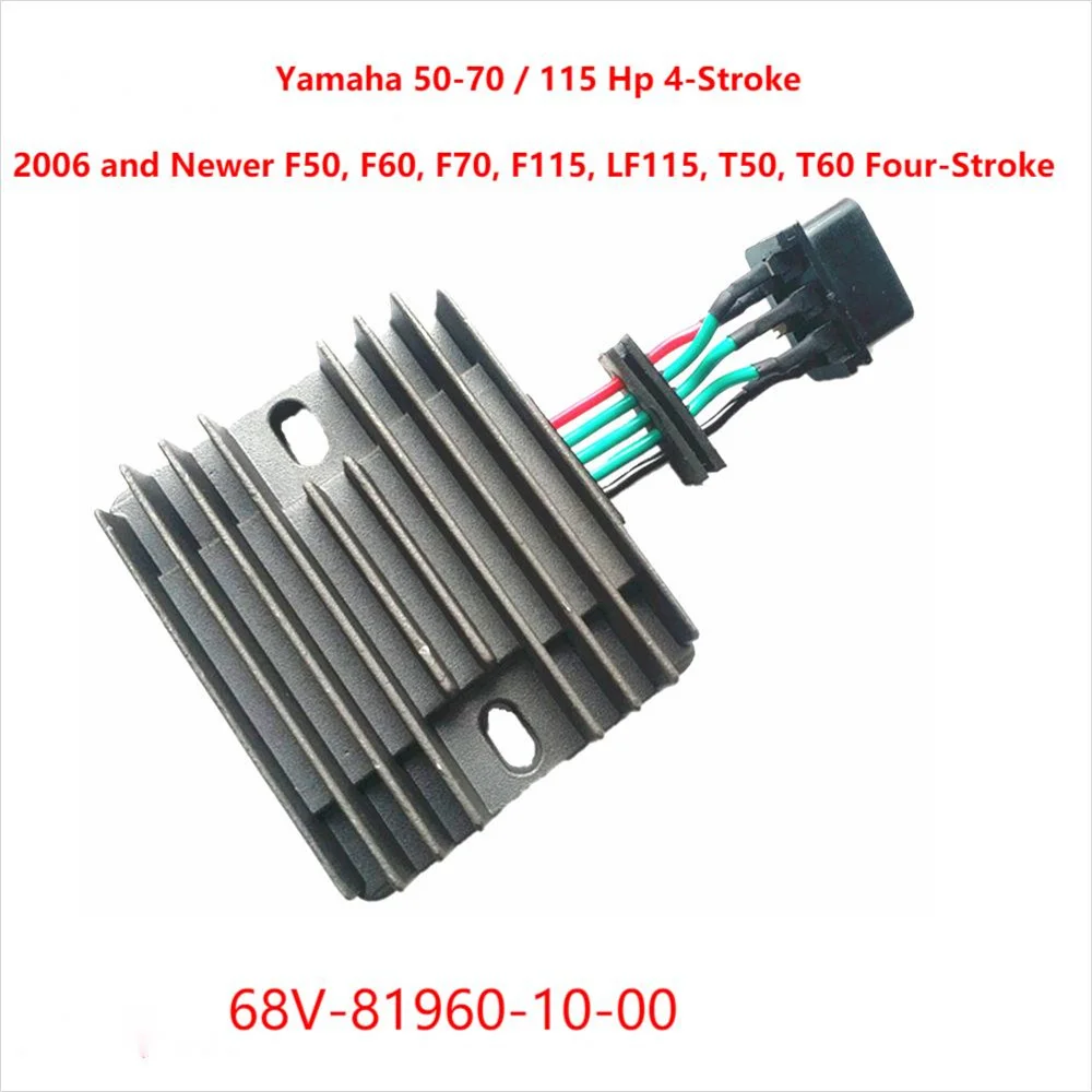 

Outboard voltage regulator rectifier for Yamaha 50-70 / 115 Hp，F50, F60, F70, F115, LF115, T50, T60 4-Stroke 68V-81960-10-00