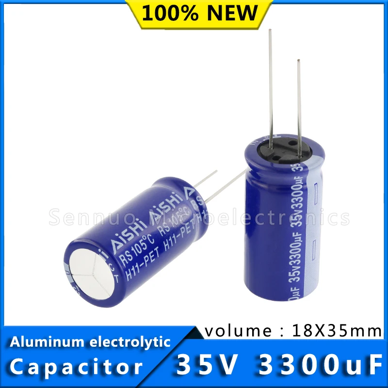 5pcs 35V 3300UF 18*35 Low ESR Aluminum Electrolytic Capacitors 3300uf 35V High Frequency Low Resistance Electrolytic Capacitors