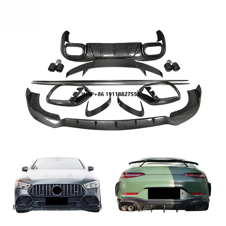 

New B Style Dry Carbon Fiber Bodykit for GT50 GT53 GT63 Front Lip Side Skirts Rear Diffuser Exhaust Tips Bumper