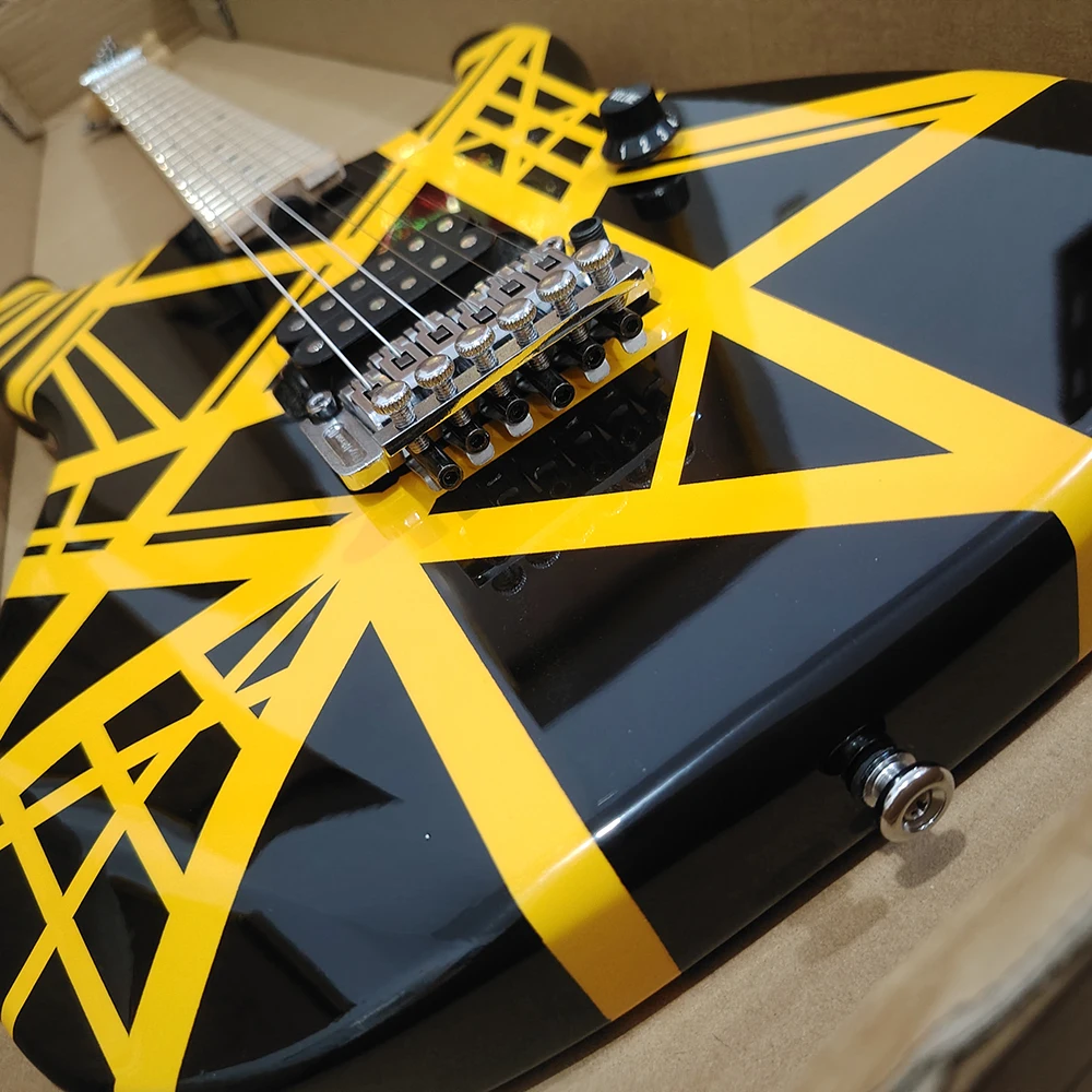 

In stock EV H Frank strin Yellow Black electric guitar, need more pictures Contact seller, fast shipping