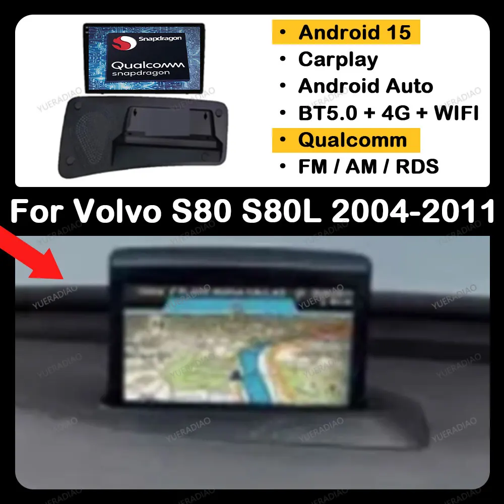 

Автомобильный радиоприемник Android 15 для VOLVO S80 S80L V70 2004 2005 2006 2007 2008 2009 2010 2011 Мультимедийная стереосистема Qualcomm 5G WIFI 4G LTE BT