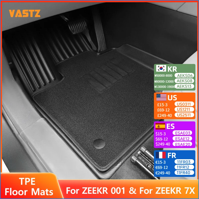 

Car Trunk Mats for ZEEKR 001 ZEEKR 7X 2024 2025 Auto Rear Cargo Tray Trunk Rear Anti-scratch Pads Car Interior Accessories