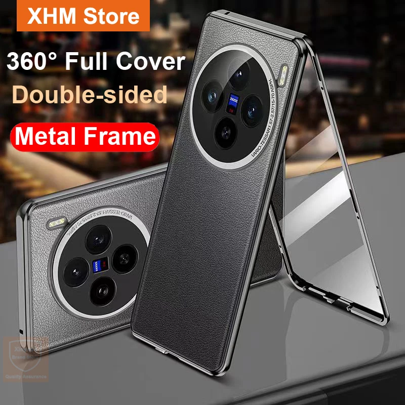 360 Full Body For Vivo X200 Pro Case Tempered Glass Phone Case For Vivo X200 Pro Flip Leather Cover Metal Double Sided