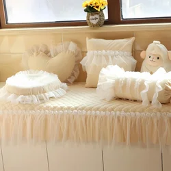 Lace-Trimmed Heart/Pumpkin/Candy Pattern Pillow Sofa & Bay Window Cushion Backrest
