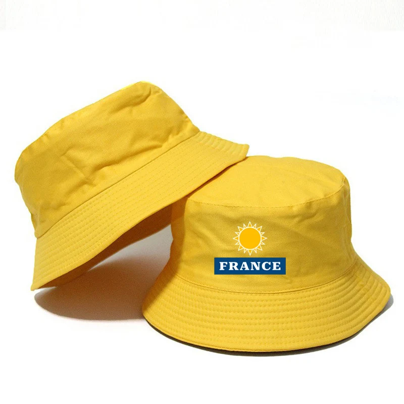 CUSTOM TEXT Bob French Reversible Bucket Hats Men Women Cotton Summer Autumn Outdoor Boys Fisherman Fishing Panama vest Hats