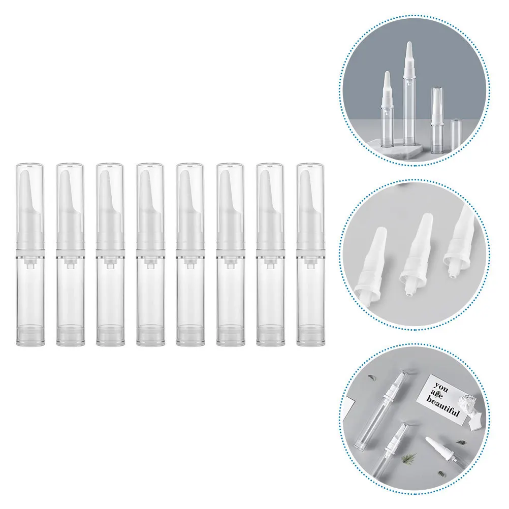 

8pcs Eye Cream Clear Sub Bottles Portable Vacuum Storage For Travel Dispensing Lotion Airless Bottles