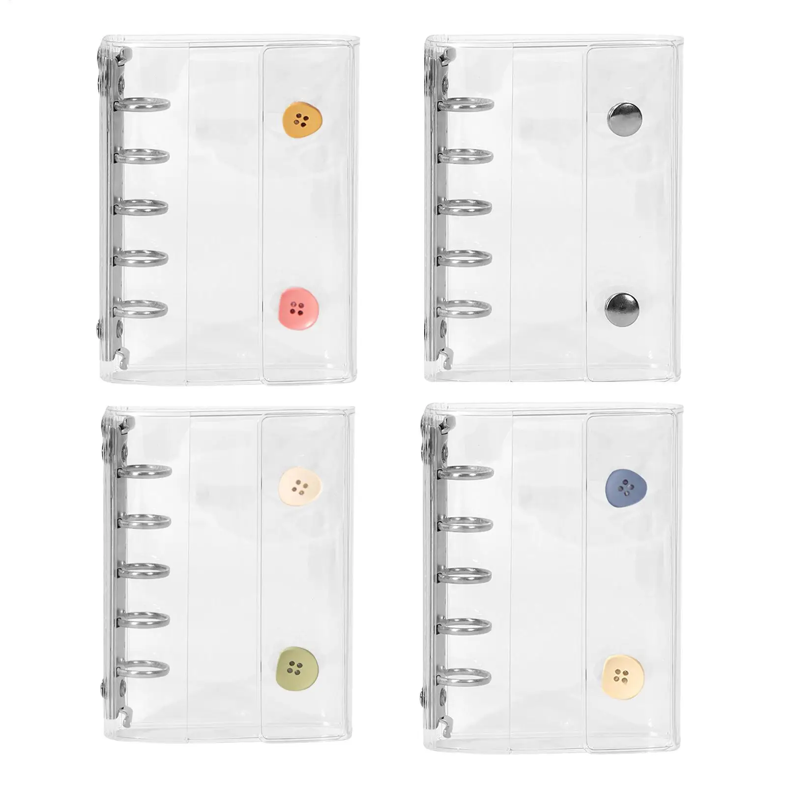 M5 Double Button Cover Transparent Loose Leaf Binder Cover Journal Sketchbook Accessories Diary Office Supplies