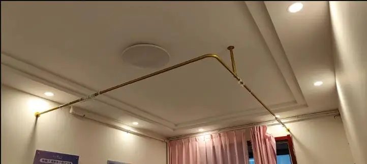 L-shaped pole beauty salon partition curtain, health clinic therapy bed curtain support frame, hanging curtain