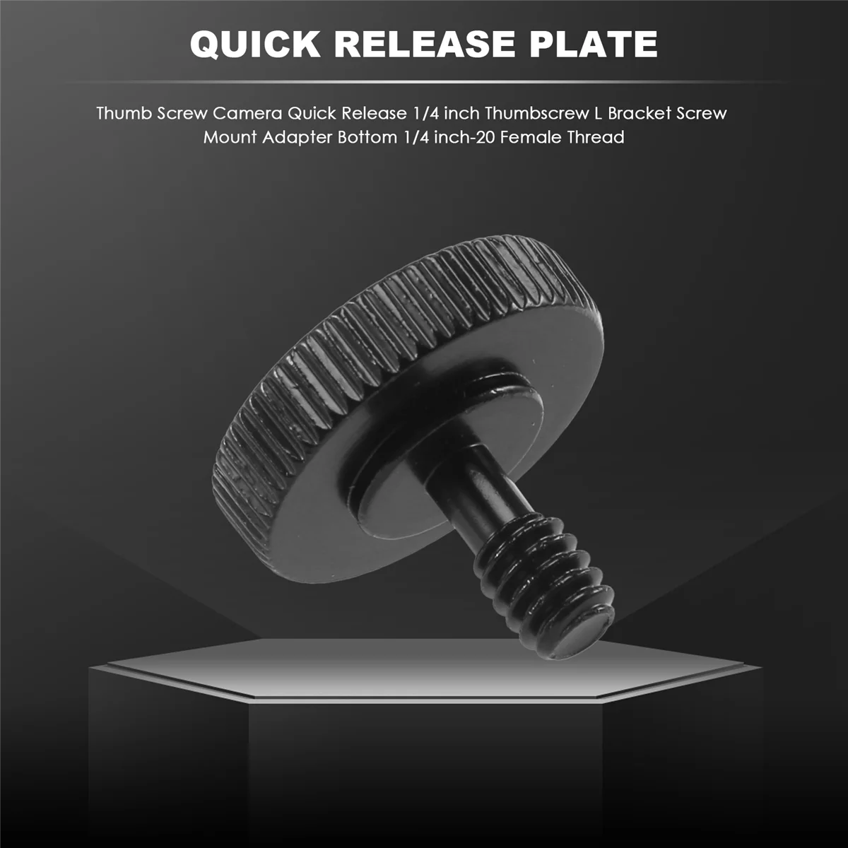 High-end Thumb Screw Camera Quick Release 1/4 inch Thumbscrew L Bracket Screw Mount Adapter Bottom 1/4 inch-20 Female Thread (Pa