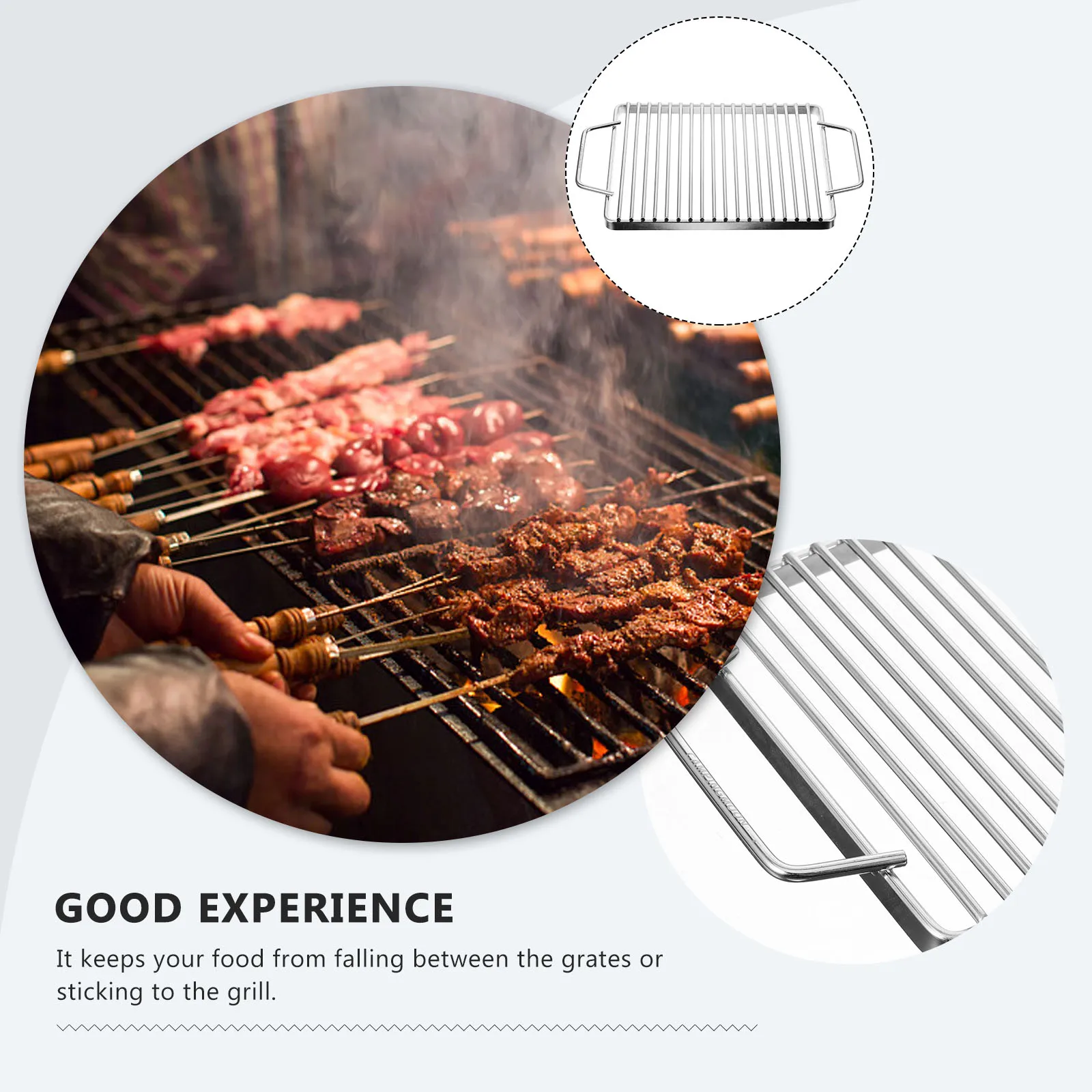 

Stainless Steel Bbq Outdoor For Steak Fish Vegetables Multi-Purpose Cooking Grate Stove Top Rack Heat Resistant Non-Stick Easy